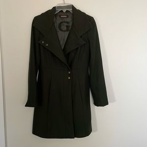Guess dark green/black wool coat
